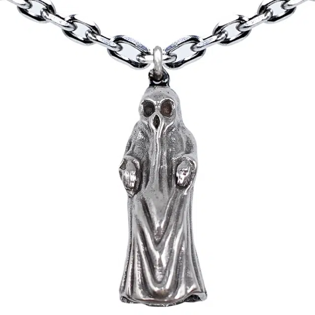 【可定制刻字】 白木黑冰 幽灵使者 新中式小众设计时尚潮流高级感 银合金 项链 男女同款情侣款 礼盒款