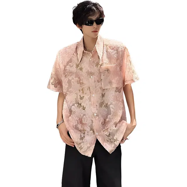 单爵 流苏蝴蝶小香风短袖衬衫 男女同款