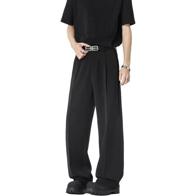 顶峰保罗 纯色垂感薄款透气凉感直筒长裤冰丝速干宽松小众潮流百搭痞帅高级感阔腿休闲裤 男女同款