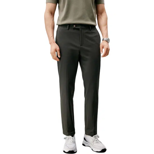 丹宁哲学 高端极细长绒棉针织面料纯色中腰长裤休闲裤 男款