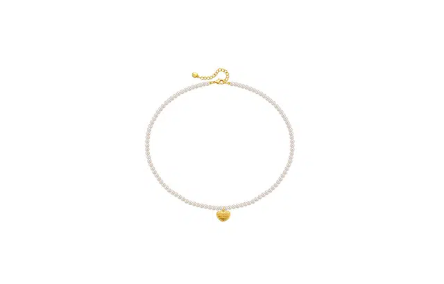 克拉日记 链条爱心 小众设计感 珍珠母贝 项链 女款 #礼盒装