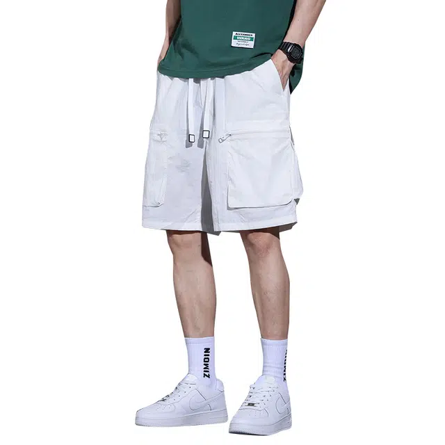 协协乐 薄款休闲美式潮牌速干运动五分中裤工装短裤 男款