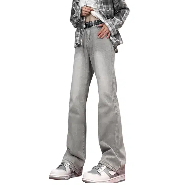 巴塞罗那足球俱乐部 美式复古水洗做旧多风格百搭休闲垂感牛仔裤 男女同款