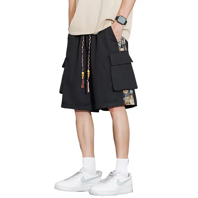 顶峰保罗 运动宽松工装五分美式潮牌大码时尚轻松简约休闲短裤 男女同款