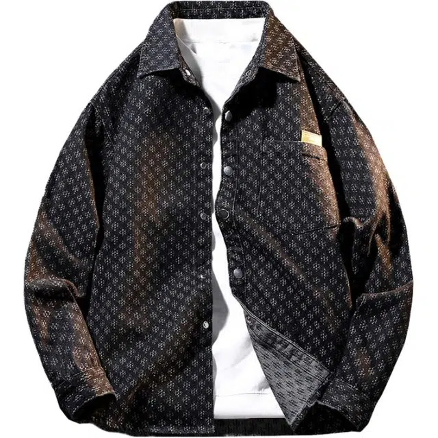 太子龍 潮品高端轻奢提花牛仔男春秋高街潮牌感男士痞帅外套男夹克 男款