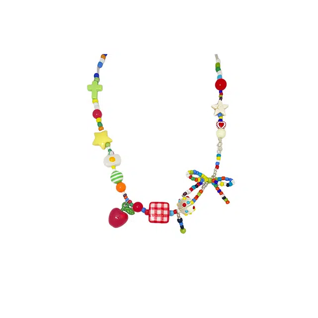 大唐国鼎 苹果彩结多巴胺小众时尚简约设计潮酷个性小众高级感森系高级感本命年财运 好运 树脂 项链 女款