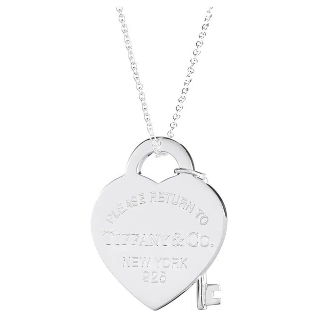 Tiffany & Co. Heart Key Pendant Necklace