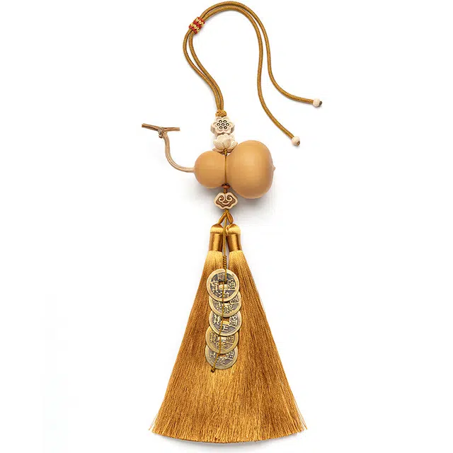 聆听花开 五帝钱福禄双全新中式复古国潮文玩小众盘玩车饰招财纳福诸事顺遂寓意好运文艺 葫芦 挂件 男女同款情侣款