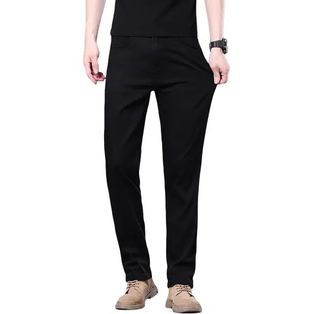 炳盛 高端水洗不掉色牛仔裤宽松直筒薄款商务弹力休闲百搭长裤子男装 男女同款