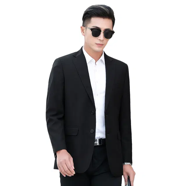 富铤 质感斜纹保暖品质易打理便西纯色西服休闲通勤百搭外套西装 男款