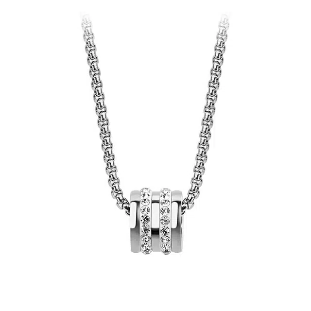 良碧 小蛮腰转运珠 日韩冷淡风个性嘻哈痞帅高级感小众简约潮男潮牌潮玩时尚立体简约百搭高级感 钛钢 项链 男女同款情侣款