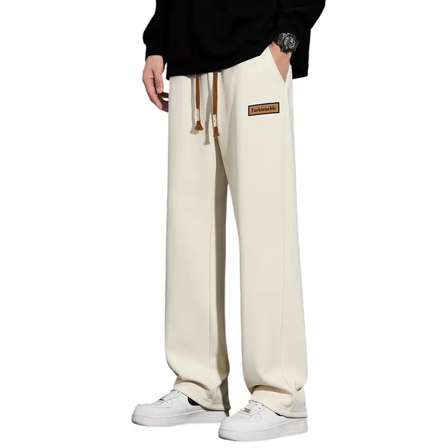 顶峰保罗 无性别主义美式高街潮牌宽松百搭垂感薄款亲肤透气凉感直筒长裤阔腿潮流休闲裤 男女同款