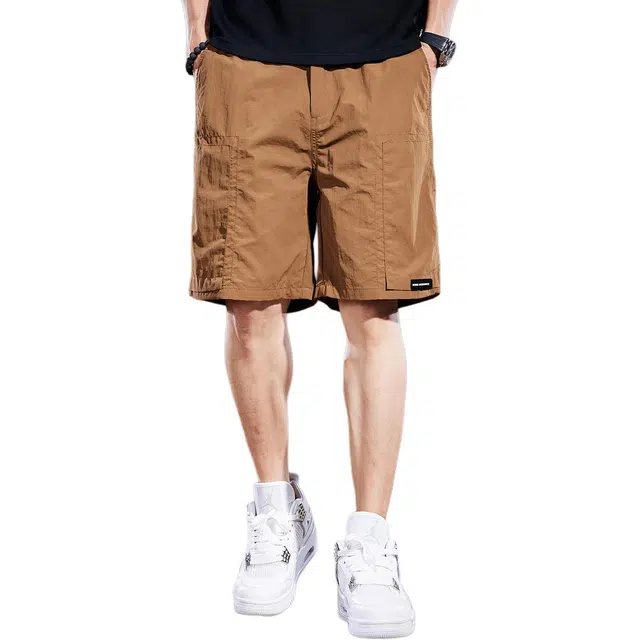 贵色 潮牌美式宽松百搭休闲纯色薄款工装短裤 男女同款