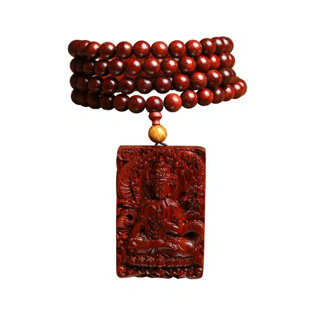 【观音牌】 芳缘小傅 菩萨挂牌 木雕人物 紫檀属 木作项链 男女同款情侣款