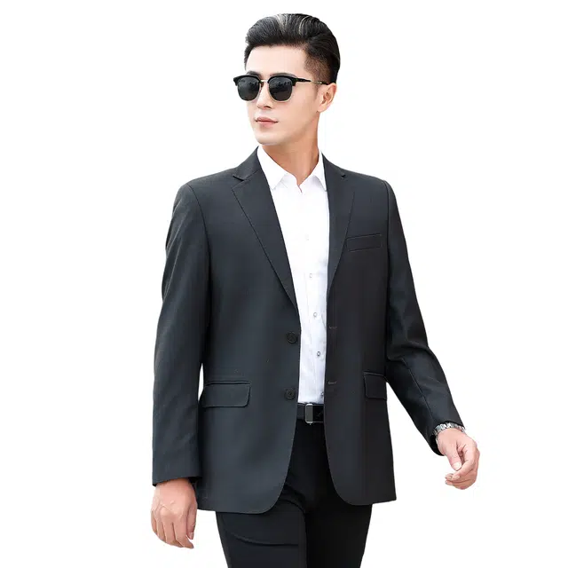 富铤 质感斜纹保暖品质易打理便西纯色西服休闲通勤百搭外套西装 男款