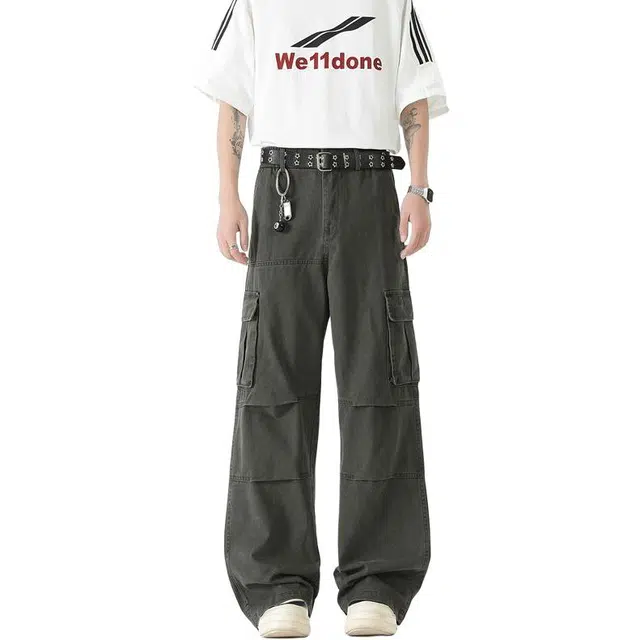 隐狼世家 复古直筒百搭休闲裤 男款