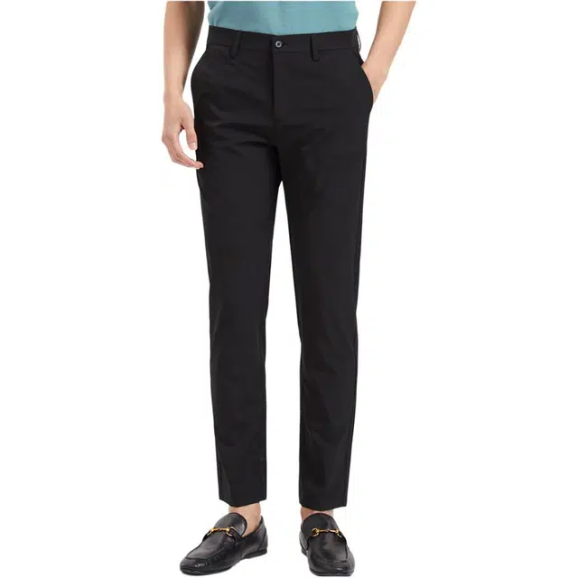 才子 轻薄系列 高弹透气纯色修身中腰休闲裤 男款