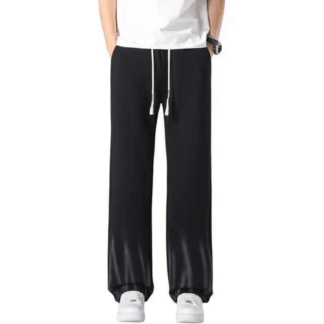 协协乐 美式高街风扎染宽松直筒阔腿束脚夏季薄款透气凉感美式潮牌百搭通勤休闲裤 男款