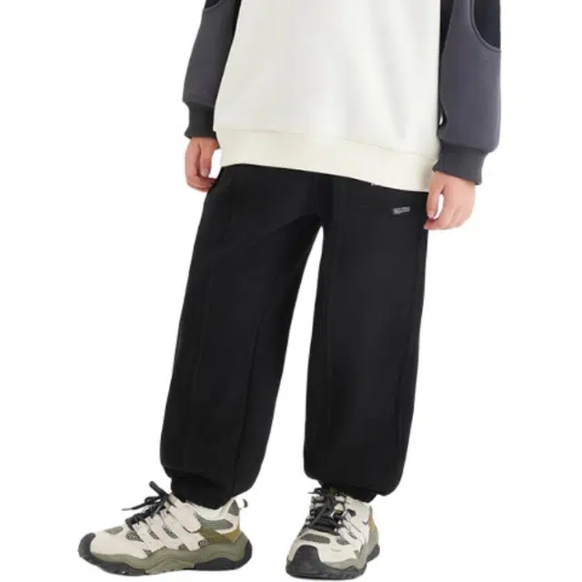 左西 加绒保暖纯色长裤 青少年