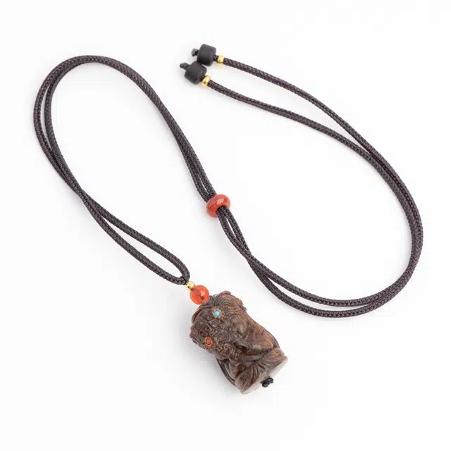 仙源 扎基拉姆 招财转运精工雕刻新中式文玩 平安福 贡木 项链 男女同款情侣款