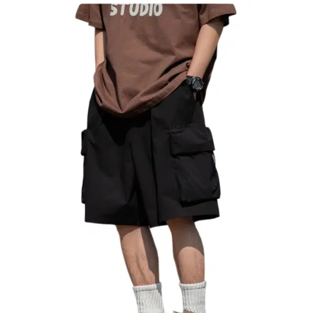 沐诚阳译 山系工装速干潮牌美式多口袋五分休闲短裤 男款