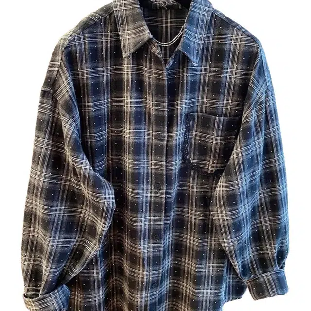 大格子与黑猫 格子复古休闲百搭潮流宽松长袖衬衫 男款