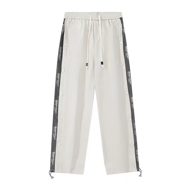 童先森 简约百搭侧边排扣长裤休闲裤 男款 卡其色