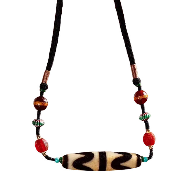 玉临门 国风民族风虎牙天珠守护 玛瑙 项链 男女同款情侣款 限定礼盒 适我愿兮