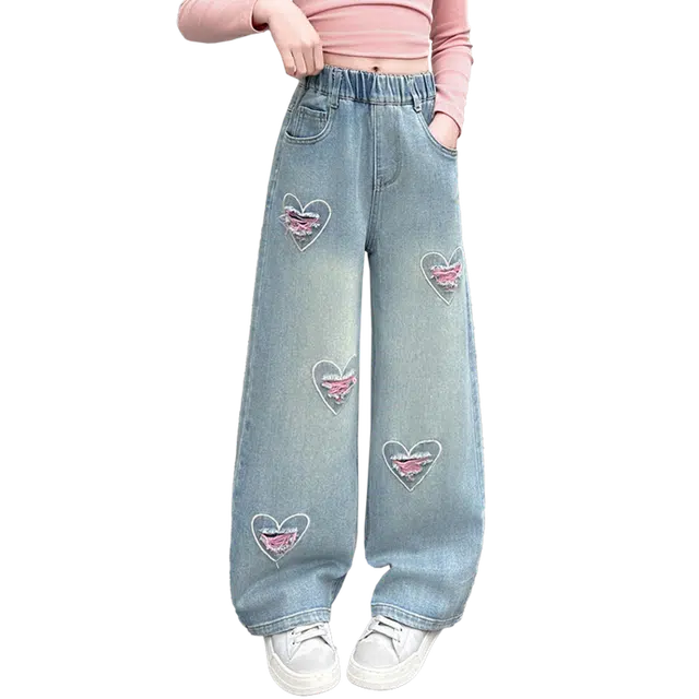 雅鹿牛仔裤 个性潮流百搭 蓝色 儿童款