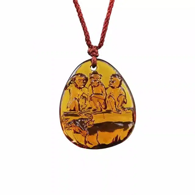 媚之吻 集雅轩宋韶光大师蛇年吉祥物属蛇 牛猴保岁 吉祥礼 琉璃 项链 男女同款情侣款