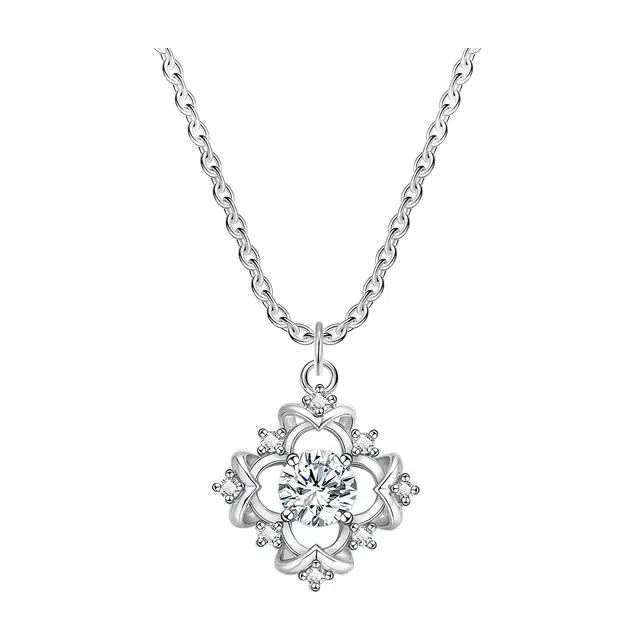【浪漫花漾】 恋朵 森系时尚 小众高级感 幸运四叶草锁骨链 合金 项链 女款