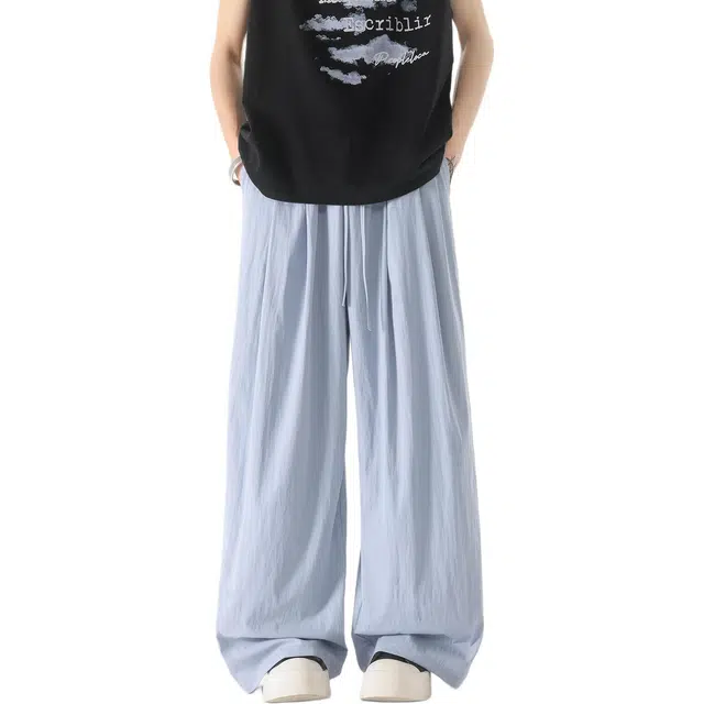 哲源 美式复古纯色简约直筒休闲裤 男女同款