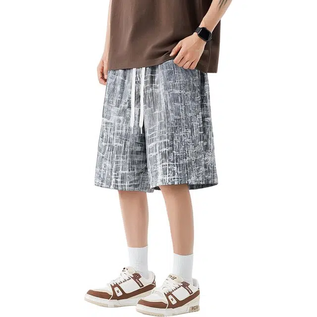 左岸 大码高街宽松透气运动五分休闲短裤 男款