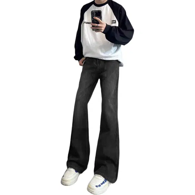 巴塞罗那足球俱乐部 美式复古高街风百搭弯刀 多种款式显高显瘦兼具舒适垂感牛仔裤 男女同款