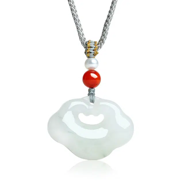 印象眸 如意锁 新中式古风经典平安锁 天山翠 项链 男女同款情侣款