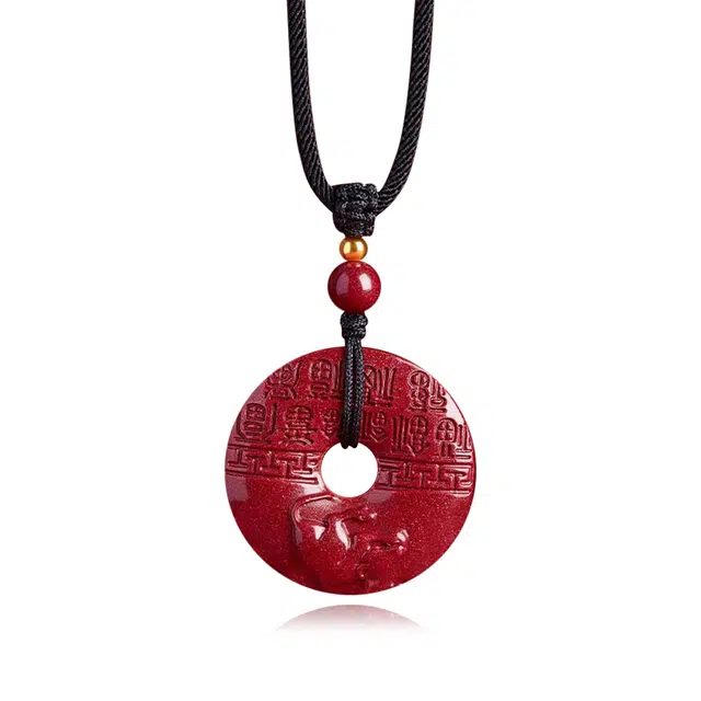 谧月珠宝 万事顺遂吉祥如意好事连连事事顺心新中式国潮精美本命年小众精致百搭轻奢风好运再造辰砂 朱砂 项链 男女同款情侣款