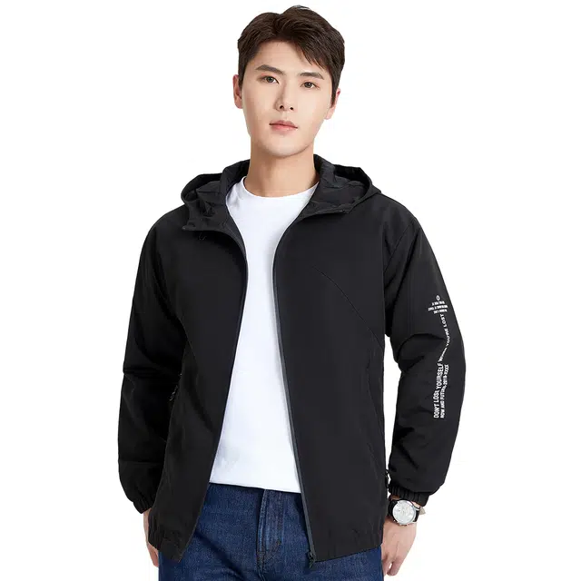 富铤 美式复古连帽休闲百搭拉链口袋休闲夹克外套 男款