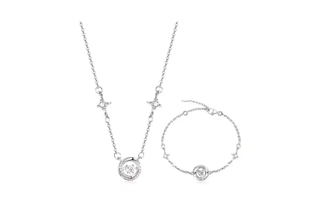 尚银福 三秒心动系列 轻奢小众高级感 简约精致甜美百搭闪耀星芒莫比乌斯吊坠锁骨链 合金 项链 女款