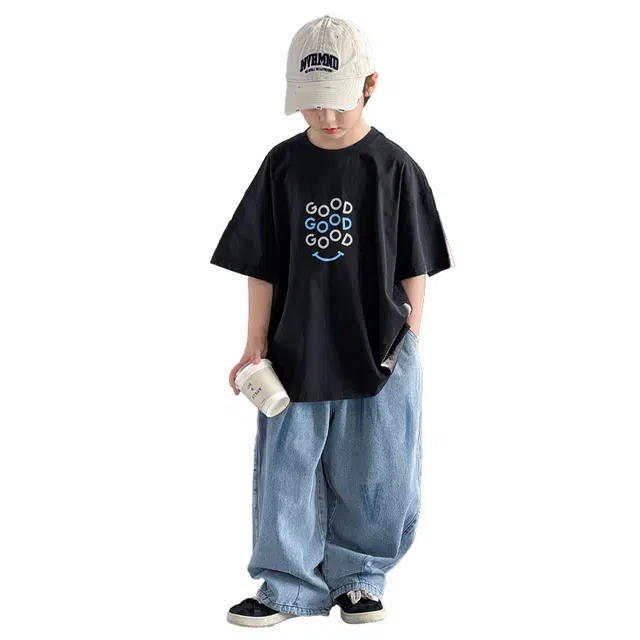 泰迪珍藏牛仔裤 亲肤简约洋气个性 浅蓝色 儿童款