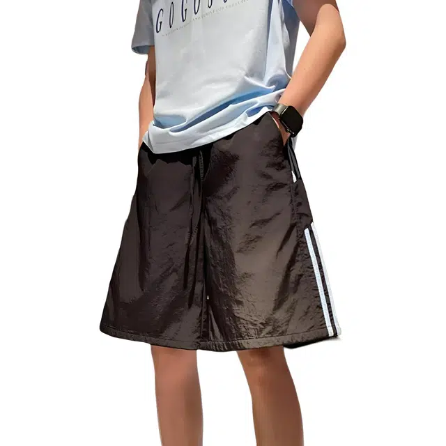 沐诚阳译 沙滩青少年运动美式宽松外穿五分裤休闲短裤 男款