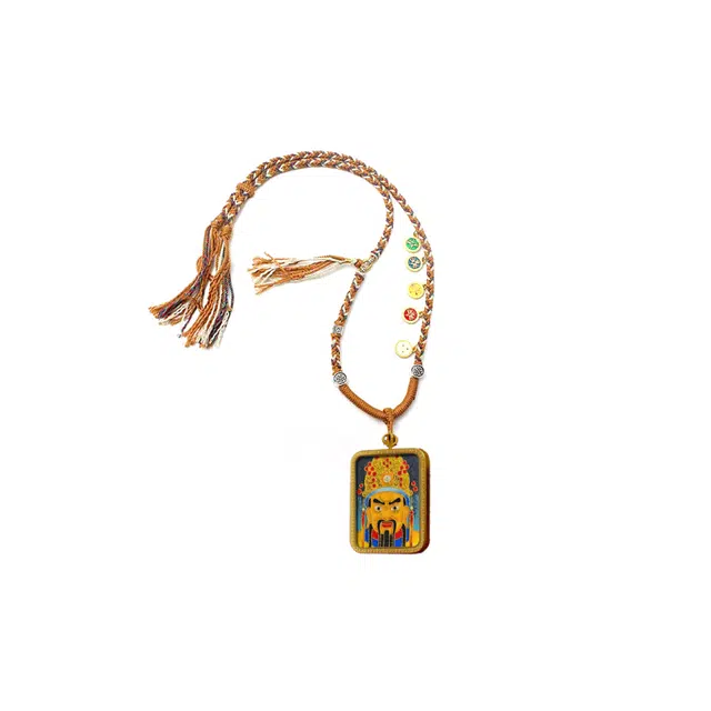 玉临门 多财多福 时来运转 五爷 新中式国风民族风手工编织棉绳#好运 合金 项链 男女同款情侣款