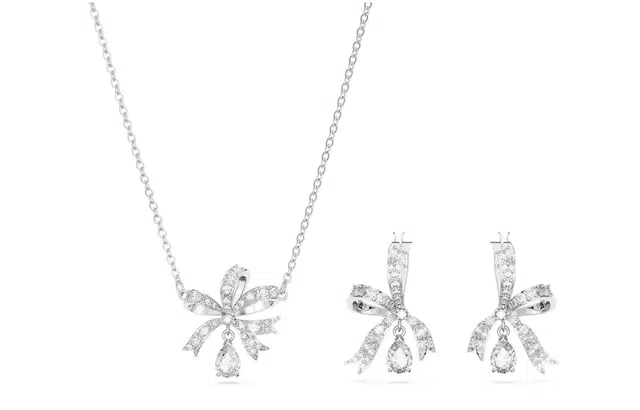 Swarovski Volta Set Bow Necklace Rhodium