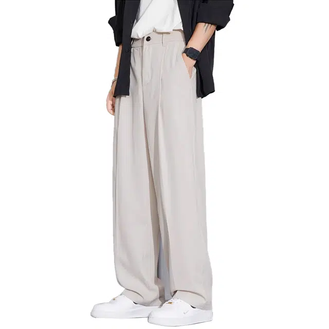 顶峰保罗 美式垂感痞帅直筒休闲薄款潮牌宽松西装裤 男女同款