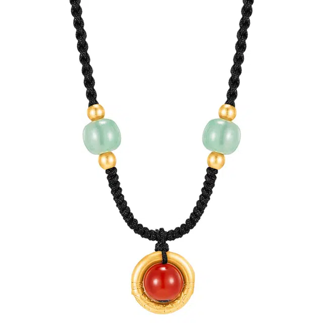 迷颂玛 新品小众设计新中式平安扣吊坠圆润典雅寓意平安 精致日常生活吊坠是颈间一抹温润轻奢小众高级感锁骨链送 闺蜜 玛瑙 项链 女款