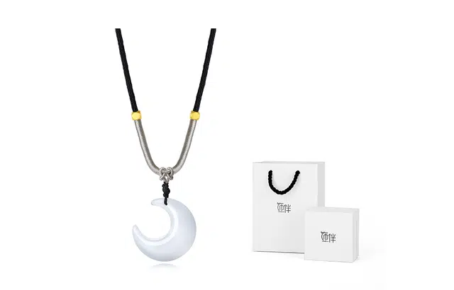 饰伴 心事月亮知道 国潮猫眼石轻奢小众锁骨链 新中式月亮如意国风 项链 男女同款情侣款 精美礼盒