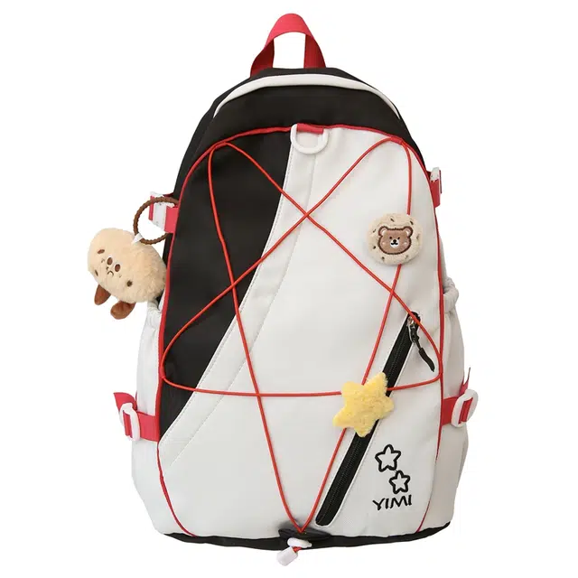 笛贝嘉 小众设计感拼色背包时尚高级感 尼龙 双肩包 男女同款情侣款 多色