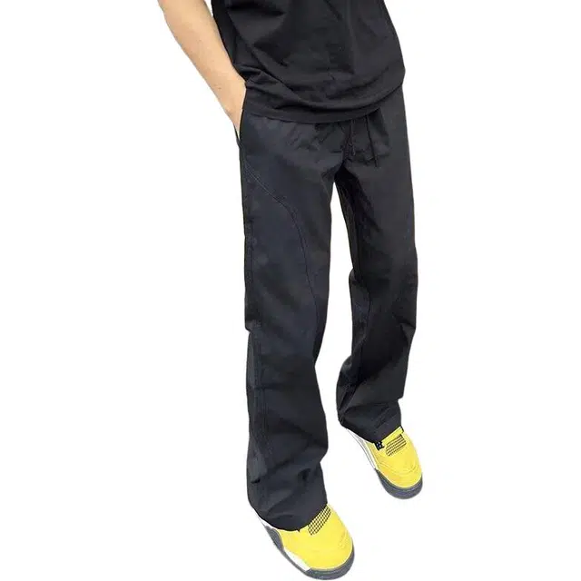 颂希尔 美式斜切裤直筒运动工装户外潮牌休闲裤 男女同款