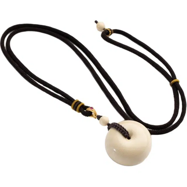 仙源 平安扣 复古新中式高级感配饰轻奢小众 平安福锁骨链 猛犸 项链 男女同款情侣款