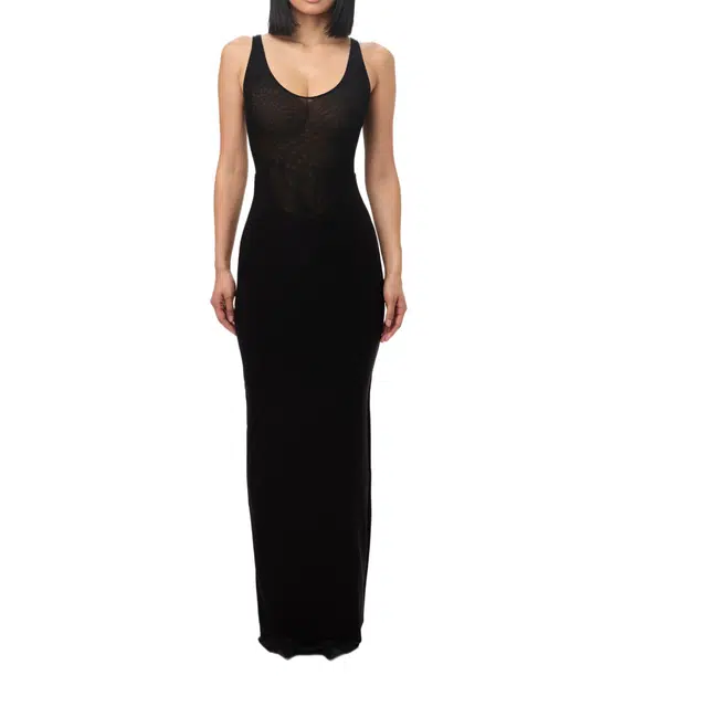 NAKED WARDROBE Hourglass Tank Maxi Dress Mesh