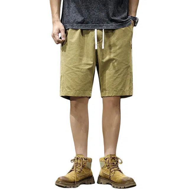 前进牛 美式休闲复古潮牌薄款休闲百搭直筒宽松工装短裤 男女同款